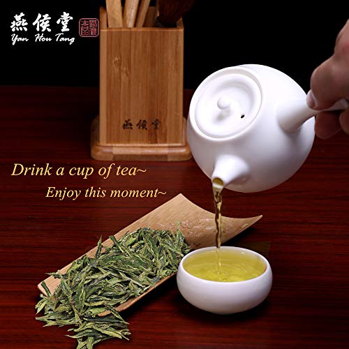 Yan Hou Tang Organic Chinese Longjing West Lake Dragon Well Green Tea Loose Leaves 250 Gram - Morning Afternoon Tea