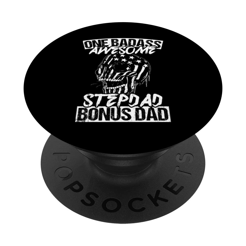 One Badass Awesome Stepdad Bonus Dad Vintage Dad PopSockets Swappable PopGrip