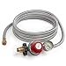 GASPRO 12 Foot 0-30 PSI High Pressure Adjustable Propane Regulator with Gauge/Indicator, Stainless Steel Braided Hose, Gas Grill LP Regulator for Burner, Turkey Fryer, Forge, Smoker and More.