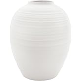 47th & Main White Ceramic Vase, 6.5" x 8"