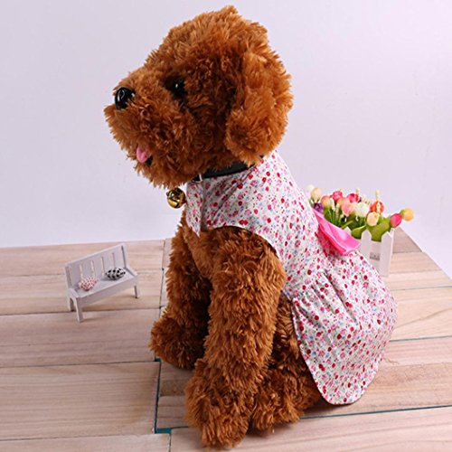 image for Iuhan Pet Clothes, Floral Paste Dress Pet for Small Dogs Party Princes
