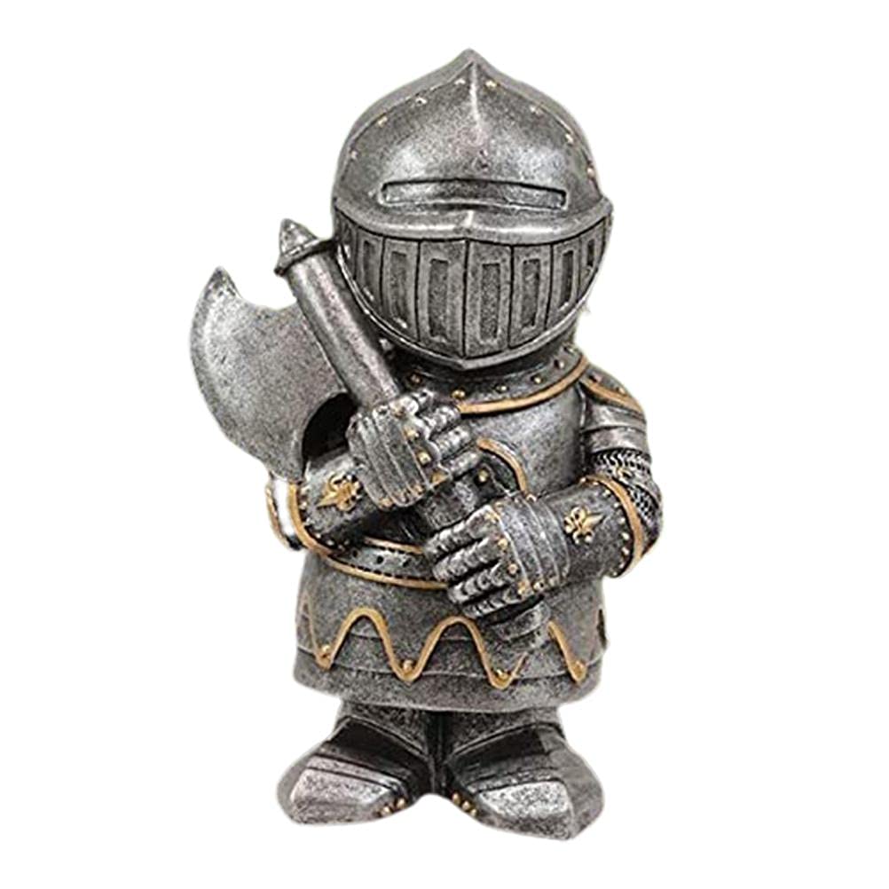 Chiyyak Garden Gnome Garden Statue Gnome Guard Guard Armor Knight Sculpture Gnome Garden Figurines Decoration Home Yard Lawn Garden