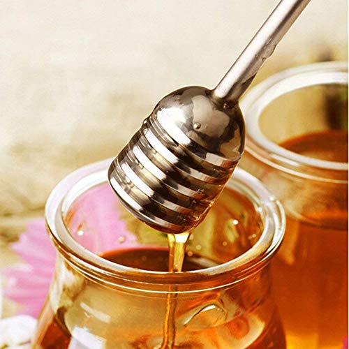 Stainless Steel Honey Dipper - 6.3 Inch Gold Honey Stirrer For Jars & Syrup