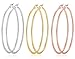 Big Hoop Earrings, 3 Pairs, 18K Gold Plated Rose Gold Plated Stainless Steel Rounded Hoops Earrings in Gift Box, Hypoallergenic, Top Click Closure Hoop Earrings for Women Girls (55mm)