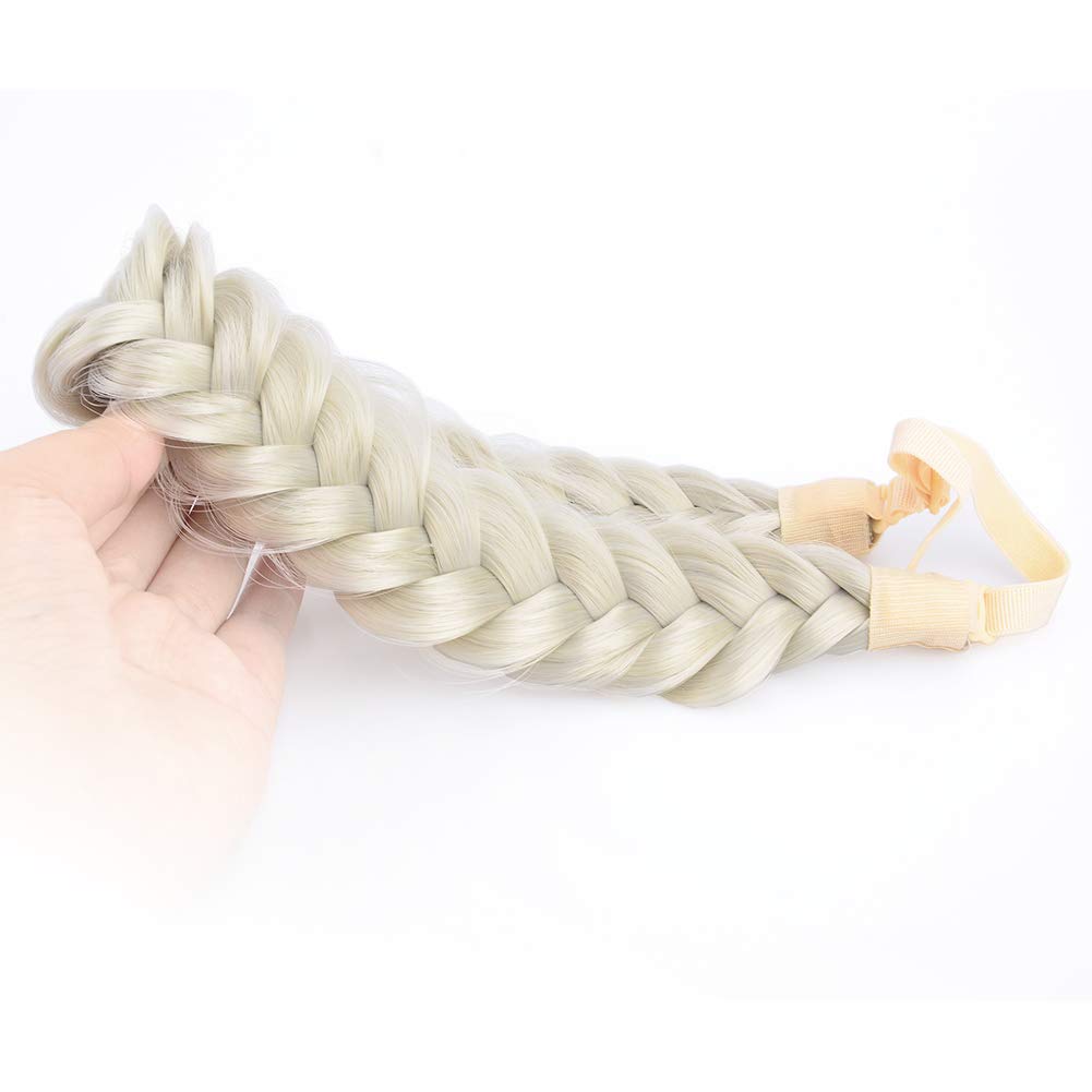Gledola Messy Synthetic Hair Braided Headband Classic Chunky Wide Plaited Headband for Women Girl Beauty (Light Ash Blonde) — image 1