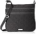 Vera Bradley Women's Microfiber Triple Zip Hipster Crossbody Purse, Black, One Size