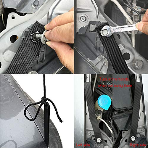 RORAIMA Heavy Duty Hood Loop Straps and Hood Trunk Straps with Lashing Tie down straps and PP Ropes 2 pcs each Ultimate solution kit for Trailing the Kayak/Canoe/SUP/Surfboard/Ski board/Snow board 8 p - Thumbnail 4