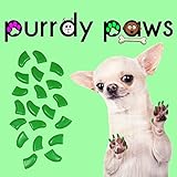 Soft Nail Caps For Dog Claws GREEN MEDIUM Purrdy Paws Brand