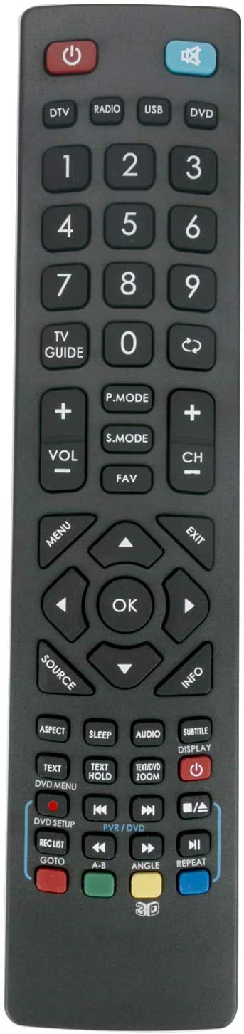 VINABTY BUFRMC0009 Remote Control Replacement fit for Technika 22E21B-FHD 24E21B-HDR/DVD 22E21W-FHD/DVD 24E21B-HDR 24E21W-HDR/DVD