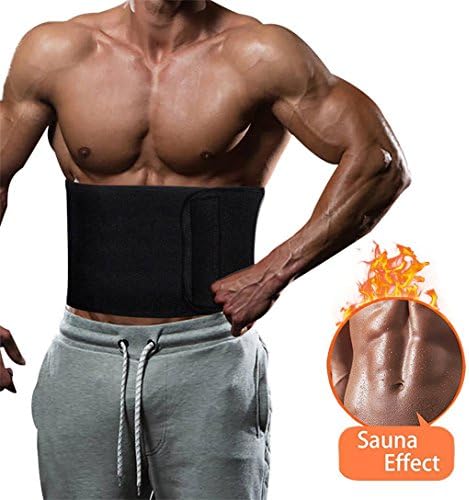 Eastsky Waist Trimmer Waist Trainer Sweat Belt Sauna Slim Weight Loss Ab Belt Adjustable Stomach Fat Burner Wrap Sweat Trainer for Men and Women