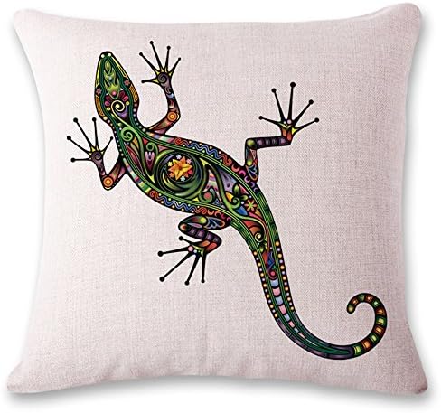 Pillow Case,Animal Gecko, Cushions cotton Linen Home Decorative Soft Pillow Case Covers for sofa Bar Cafe Restaurant Party Decorations Outdoor Indoor Cushion Covers4545cm