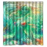 Eco-friendly Beautiful Mermaid with an Attractive Figure Fish Art Shower Curtain Waterproof Bathroom Curtain Liner with Hook 66