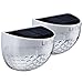Litom Solar Fence Post Light, Semi-circle 6 LED Waterproof Powered Wall Lights, Outdoor Wall Mount Decorative Lights, for Garden Patio Deck Yard Stairway Driveway, White-2 PACK