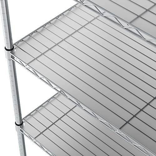 Thirteen Chefs Industrial Shelf Liners 48 x 24 Inch, 5 Pack Set for Wired Shelving Racks, Clear