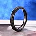 4mm Black Tungsten Carbide Wedding Band Brushed Matte Finish Polished Edge Ring for Men Women