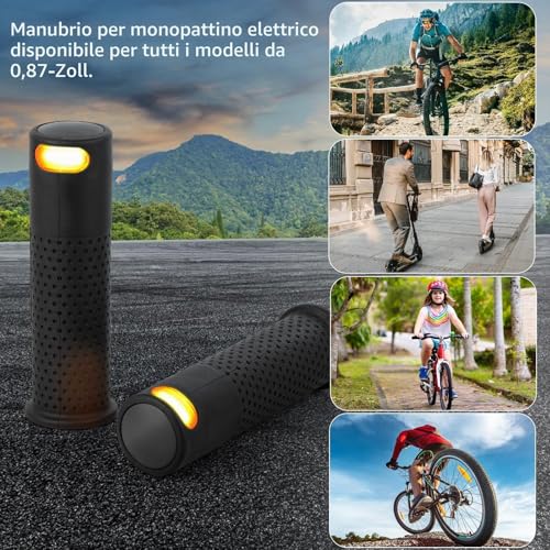 E-Scooter Turn Signal Light Handle with Indicator Light for Scooter with Rechargeable Remote Control with Xiaomi M365/Pro/Pro2/1S Ninebot Max G30/G30D Scooter Handlebar Grip