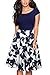 HOMEYEE Women's 1950s Vintage Elegant Cap Sleeve Swing Party Dress A009 (M, Dark Blue)