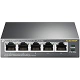 TP-Link 5 Port Gigabit PoE Switch | 4 PoE Ports @56W | Desktop | Plug & Play | Sturdy Metal w/ Shielded Ports | Fanless | Lim