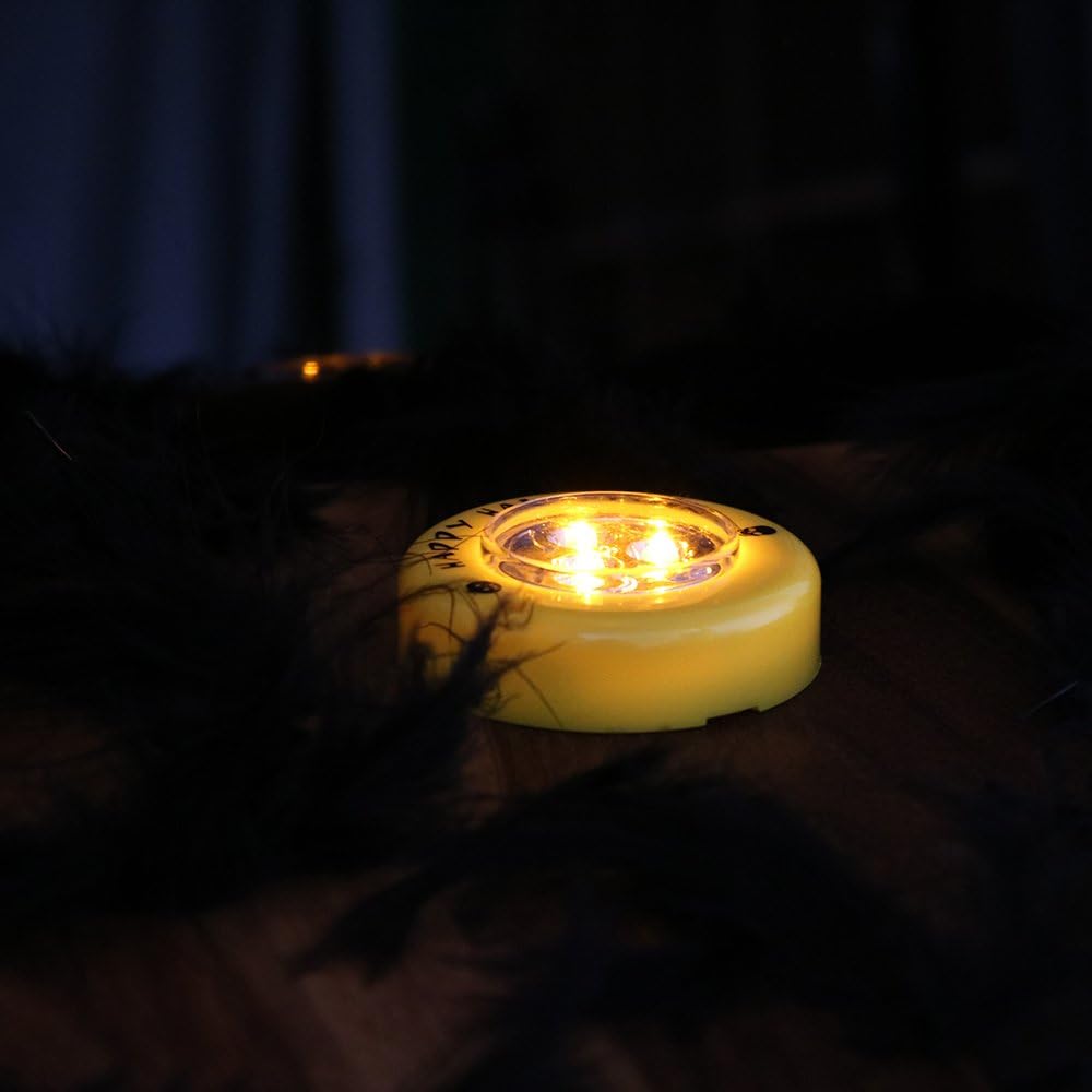 com-four® 2X LED Lights for Halloween, Flashing Pumpkin LED Lights for Hollowed Out and Carved Pumpkins - Image 4