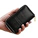 Esdrem Retro Cowhide Leather Key Case Holder Card Wallet Zipper Key Chain Case Pouch in 5 Colors (Black)