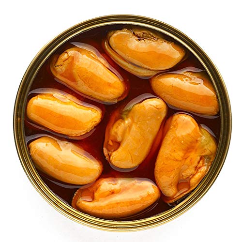 Ramón Franco Conservas | Mejillones GIGANTES en Escabeche | GIANT Galician Mussels in Olive Oil and Vinegar | Rías Gallegas, Spain | 6-8 Pieces per 115g Can