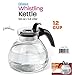 Wee's Beyond Stove Top Glass Whistling Kettle, 12 Cup, Clear/Glass