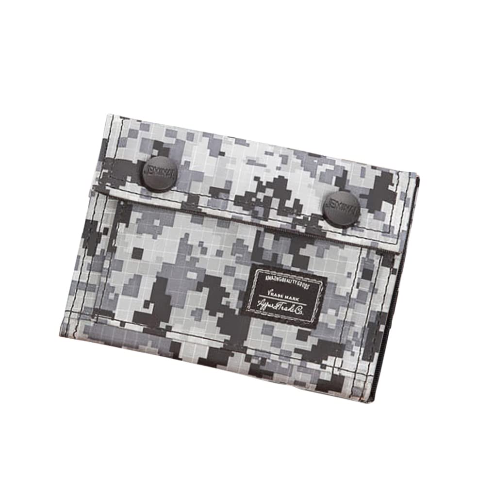 Stylish Camouflage Tri-Fold Wallet, Casual Canvas Bag Money Clip Purse Students Teens Boys Sports Card Holder Notecase Travel Wallet Cash Coin Organiser Gift for Men