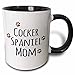 3dRose Cocker Spaniel Dog Mom Mug, 11 oz, Black