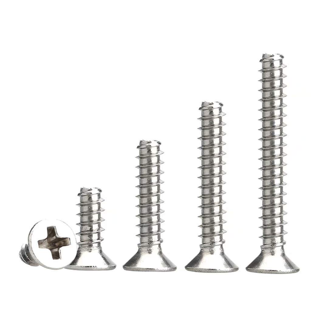 XIZONLIN M2*8mm Self-tapping Bolts 304 Stainless Steel Cross Countersunk Machine Screws 100pcs