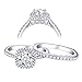 Newshe Wedding Rings for Women Engagement Set AAA Cz 1.6ct Round 925 Sterling Silver White Size 5-10