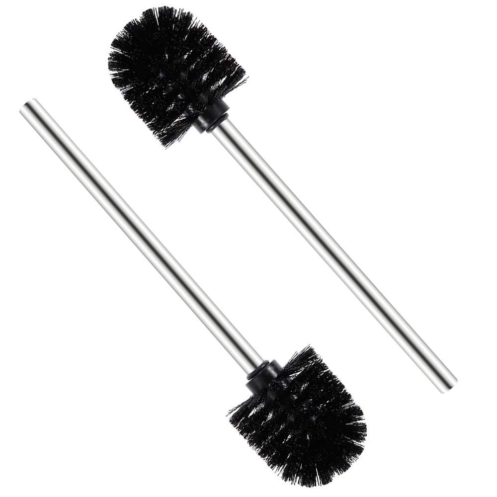 Valschen Bathroom Brushes 2 Piece Toilet Brush Stainless Steel Bathroom Brush 7.5 x 35 x 7.5 cm Black