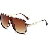 LIXX Retro '80s-Style Pilot Sunglasses with Luxe Gold Accents, UV400 Protection, Metal Frame, and Cowboy Chic
