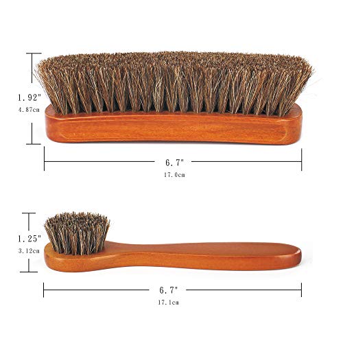 HiNewBay Shoe Polish Kit Natural Soft Horsehair Bristles Shoe Shine