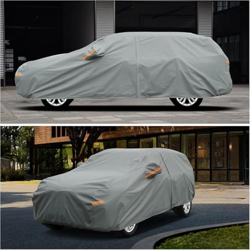 kayme Car Cover, Car Cover, Outdoor Waterproof Breathable Anti-UV Anti-Dust 5 Layers, Car Cover Compatible with T-ROC, 3008, Kadjar, Duster, Qashqai etc. for SUV up to 460 cm