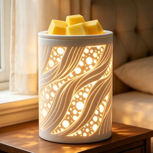 Electric Wax Melt Burner Oil Burner, Ceramic Wax Warmer for Home Office Bedroom, Wax Melts Burner Aromatherapy Gift for Women Mum