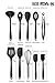 Silicone Kitchen Utensil Set, 10 Piece Best Kitchen Utensils, Non-Stick Cooking Utensils Set, Heat Resistant Kitchen Gadgets with Solid Core for Cooking Baking BBQ (Black)