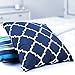Decorative Square 18 x 18 Inch Throw Pillows Navy & White Moroccan Quatrefoil Lattice Cushion Pillow