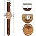 Wonbee Men's Bamboo Wood Watches with Natural Cowhide Leather Strap and Infinity Design,Brown,Packaged in a Box,Bonus 2 Wooden Bracelets