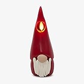 Luminara Gnome Figural Flameless LED Candle - Burgundy 2.8" x 8" - Battery Operated Christmas Winter Decoration Real Wax Unscented Home Decor Indoor