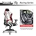 DESINO Gaming Chair Racing Style Ergonomic Swivel Rolling Computer Chair Video Game Desk Chair with Headrest and Adjustable Lumbar Support for Adults (Red)
