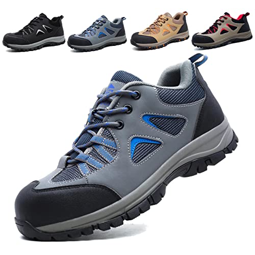 ISOOUS Safety Shoes Men Women Lightweight Work Shoes Steel Toe Breathable Safety Footwear