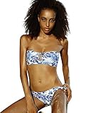 OMKAGI Women Padded Push-Up Strapless Bikinis Bandage Floral 2 Pieces Swimsuits