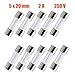 SIXQJZML 10 Pack F2AL Fast-Blow Fuse 2A 250V Glass Fuses 0.2 x 0.78 inch / 5 x 20 mm (2amp) (F2A)