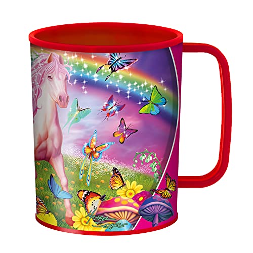3D LiveLife Drinking Cup - Pink Pony Dazzle from Deluxebase. 300ml Plastic Mug with Horse Theme, Reusable Coffee Cup, Portable Animal Tumbler for Camping, Picnic, Travel & Everyday Use. — image 1