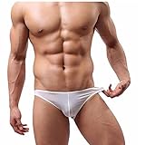 YiZYiF Men's Bikini Swimwear Underwear Smooth Thin Mini Swim Briefs Pants White XX-Large