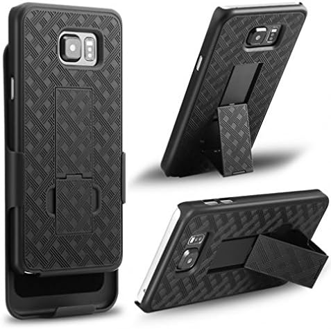 T-Mobile Samsung Galaxy Note 5 (SM-N920T) Compatible Black Hard Shell Combo Case, Cover Holster Belt Clip w/Kickstand for Samsung Galaxy Note5