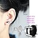 ZowBinBin Sterling Silver Round Cut Cubic Zirconia Stud Earrings,Fashion Black Cubic Zirconia Earrings