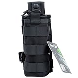 ROCOTACTICAL Tactical Radio Pouch - 1000D Tactical Molle Two Way Radios Holder Case For Walkie Talkies (Black)