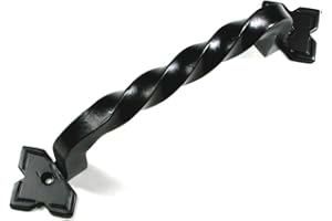 Wild West Hardware Barn Door Handle, Twisted Iron Door Pull, Old World Styling, Gate Pull Handle, Black