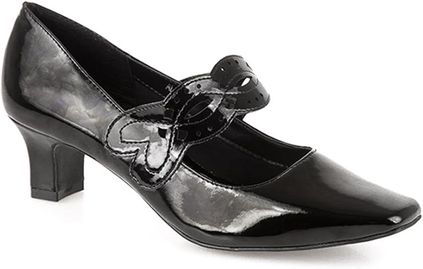 Pavers Womens Leather Mary Jane with Stitch Detailing Shoes Smart Casual | eBay